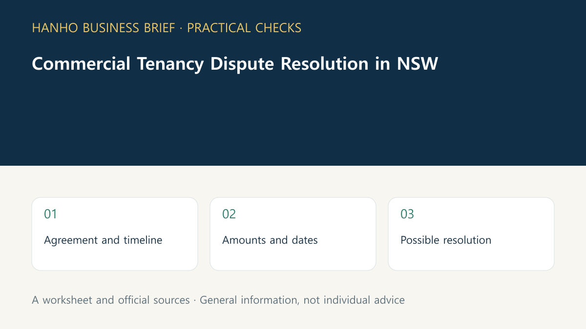 A worksheet before a lease-dispute enquiry